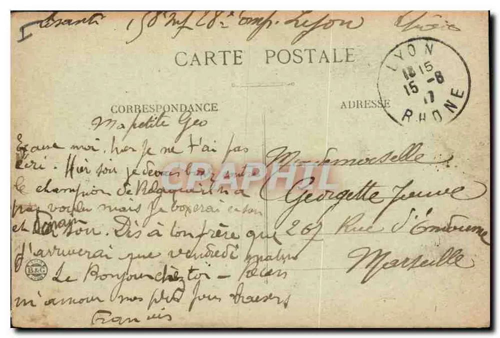 LYON — Allgemeine Ansicht von Vaise und Mont-d'Or — E.R. — Nr. 132 - Rückseite