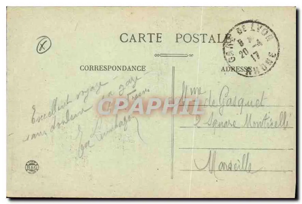 LYON — Prospettiva dei Ponti e dei Moli del Rodano — E.R. n°446 - Verso