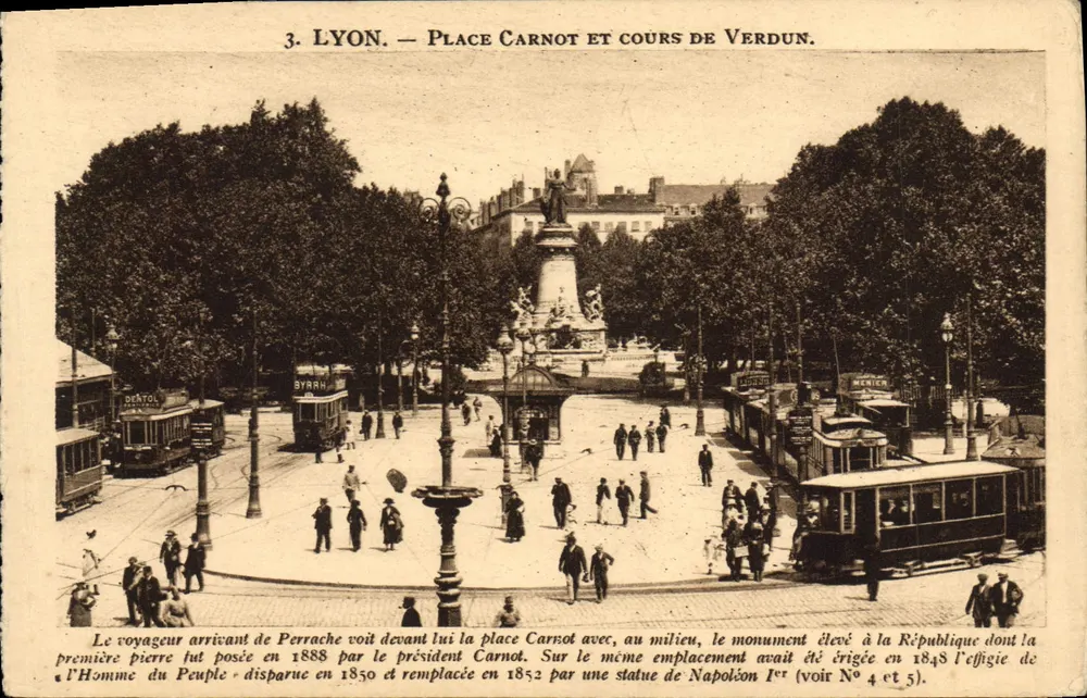 Lyon — Praça Carnot e Cours de Verdun — editor X. Magny, Lyon - Frente