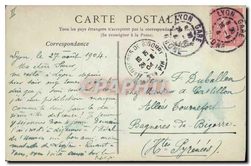 LYON — Die Place und die Rue de la République — ND Phot - Rückseite