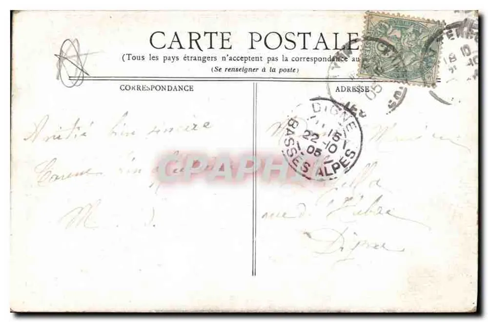 Lyon — Monument Carnot (Piazza della Repubblica) — E.B.R. Paris - Verso