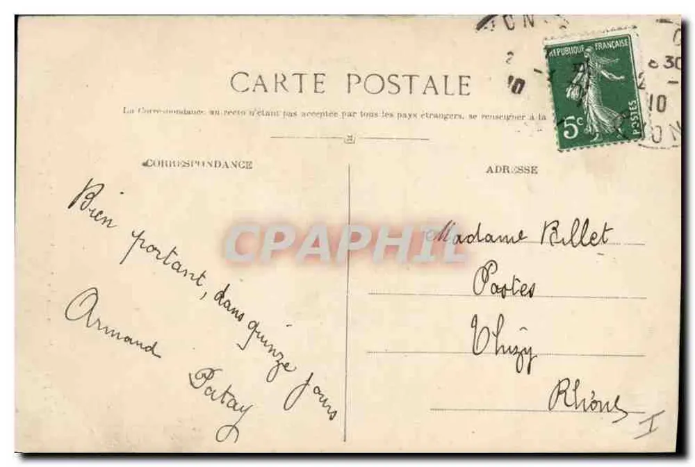 Lyon - Place de la République. Estátua de Carnot — E. R. n°14 - Verso