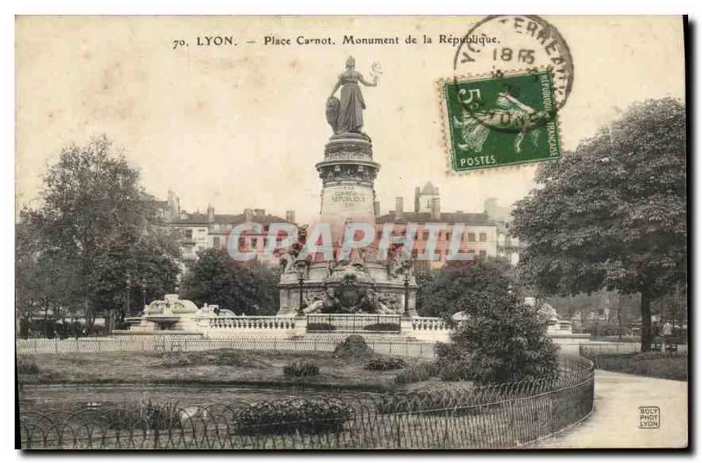 LYON — Place Carnot. Monumento de la República — Goly Phot Lyon, n°70 - Anverso