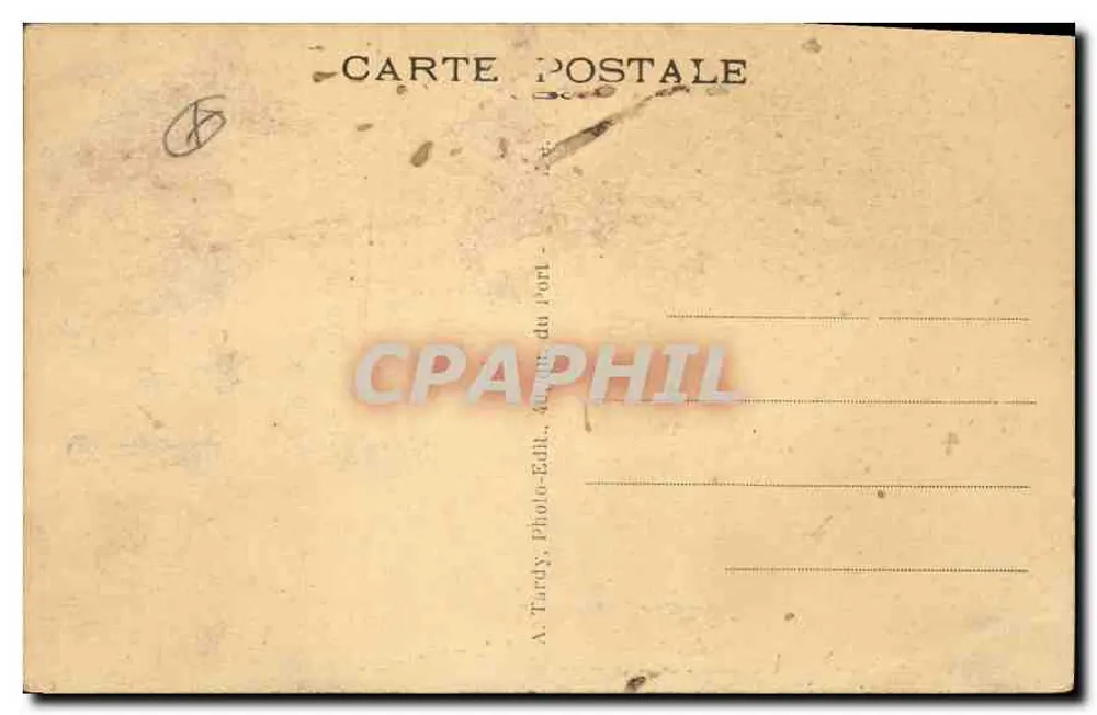 Der Bec de l'Aigle von der Île Verte gesehen — Küstenblick mit Klippen und Leuchtturm — Verlag Tardy - Rückseite