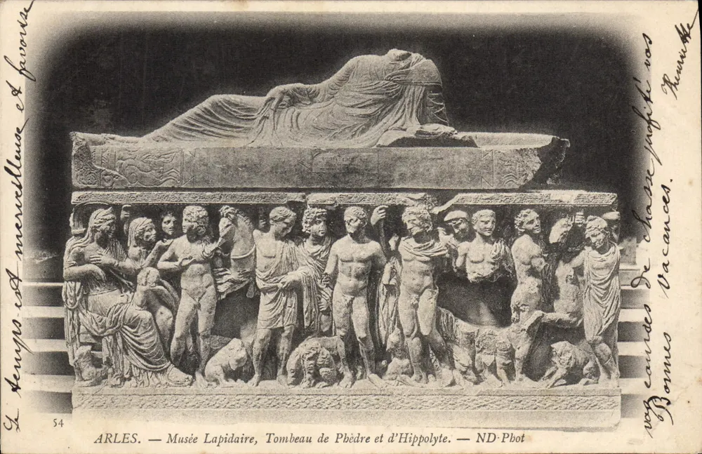 Arles — Museu Lapidário, Túmulo de Fílide e Hipólito — ND-Phot - Frente