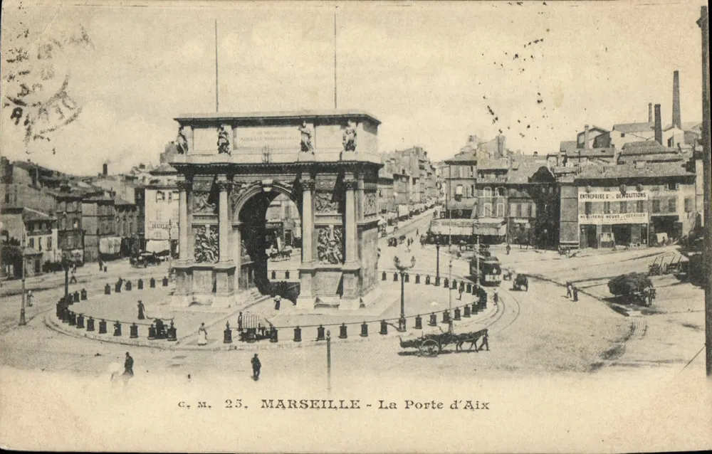 Marselha - A Porta de Aix — C.M. 25, editor não identificado - Frente