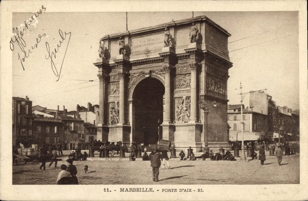 Marselha - Porta de Aix — editor Affreux & Fils, n° 11 - Frente