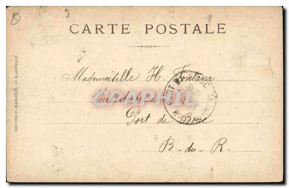 Marselha — Praça de Aix e Arco do Triunfo — Edição C. Marselha, n°8 - Verso