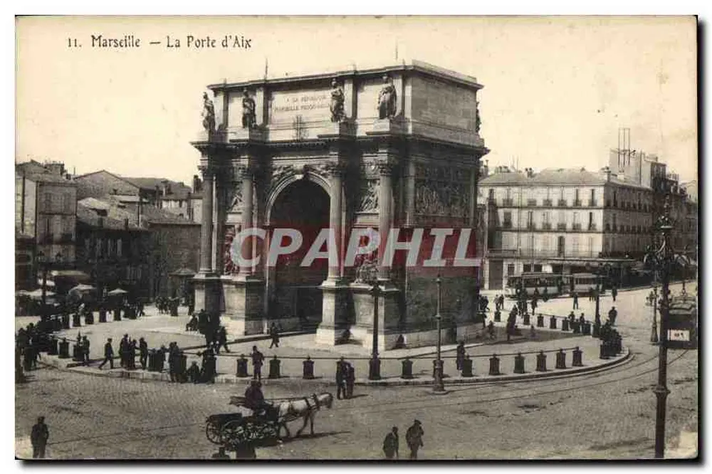 Marseille — A Porta de Aix — editor não identificado, n° de série 11 - Frente