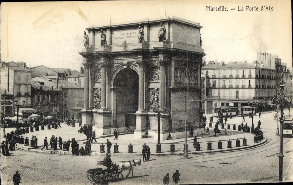 Marselha — A Porta de Aix — editor não identificado, número de série não visível - Frente