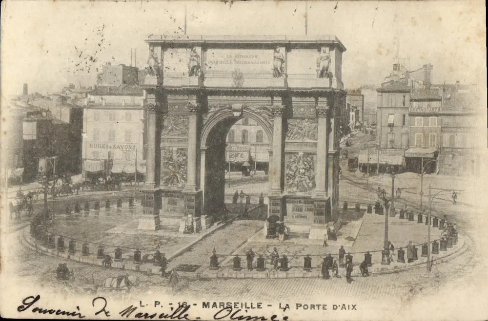 Marselha - A Porta de Aix — Arco da Vitória dedicado à República — L.P. - 16 - Frente