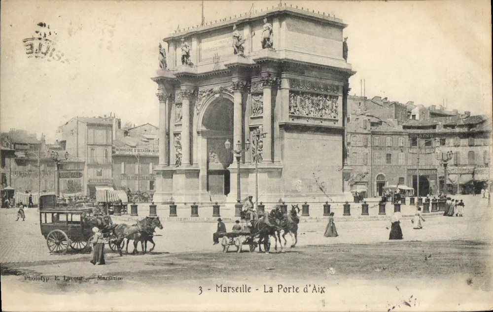 Marselha — A Porta de Aix — Phototyp. E. Lycour - Frente