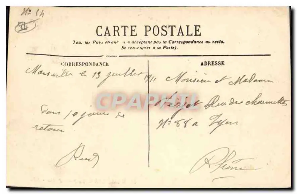 Marselha — A Porta de Aix — Editor EL. n°11 - Verso