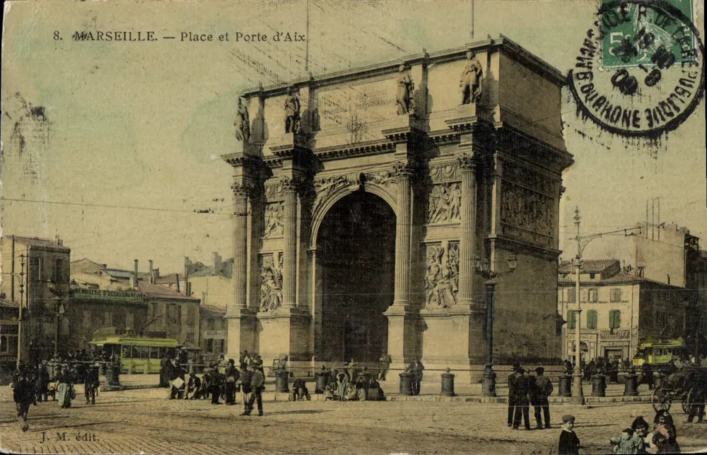 Marselha — Praça e Porta de Aix — J. M. édit. - Frente