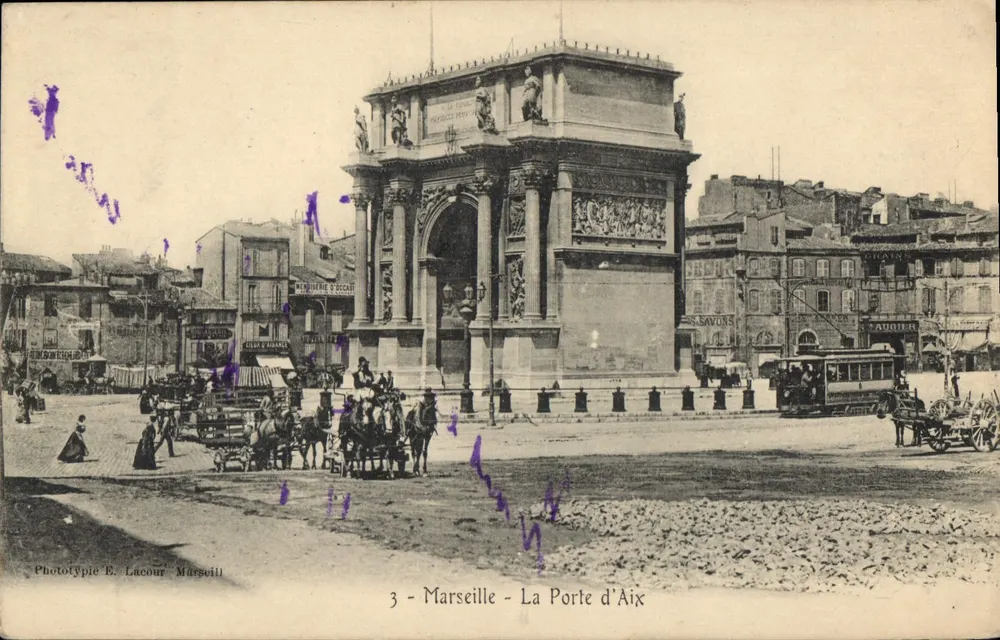 Marselha - A Porta de Aix — Fototipia R. Lacour, Marselha, n°3 - Frente