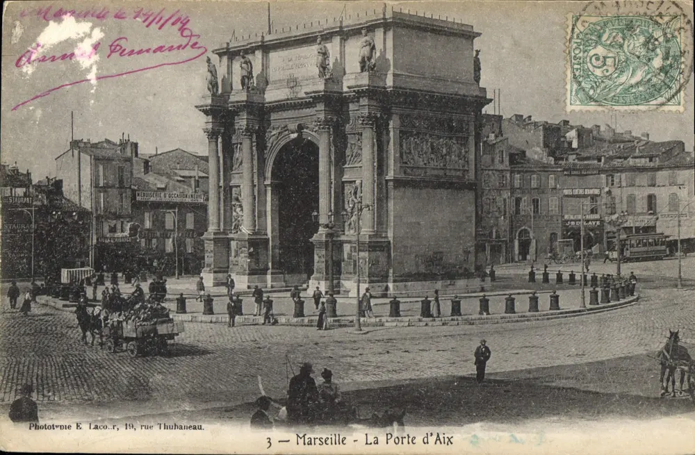 Marseille - A Porta de Aix — Fototipia E. Laco.r, rua Thuhaneau — n°3 - Frente