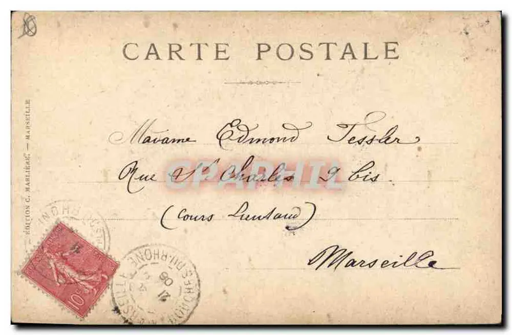 Marselha — Praça de Aix e Arco do Triunfo — C. G. Marselha, n°8 - Verso