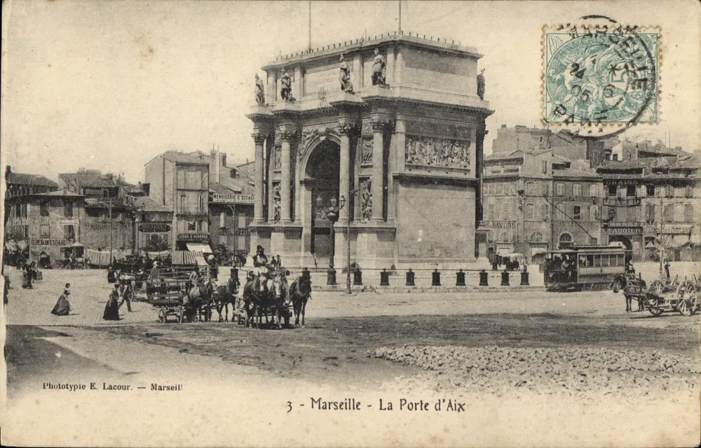 Marselha - A Porta de Aix — Phototypie E. Lacour — n°3 - Frente
