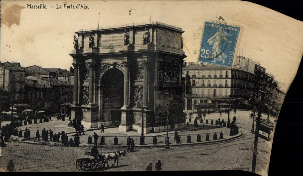 Marselha — A Porta de Aix — Editor desconhecido, número de série não visível - Frente