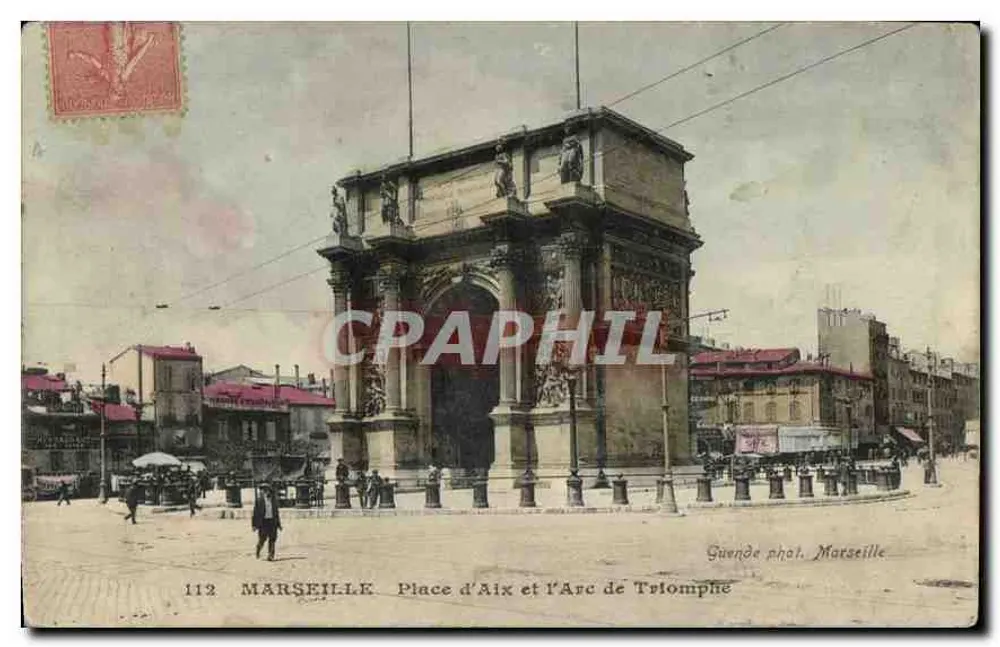 Marselha — Place d'Aix e o Arco do Triunfo — Guende fot. Marselha, n°112 - Frente