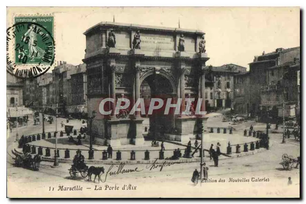 Marselha — A Porta de Aix — Edição das Novas Galerias - Frente