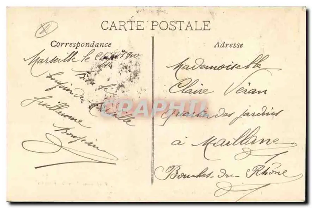 Marselha — A Porta de Aix — Edição das Novas Galerias - Verso