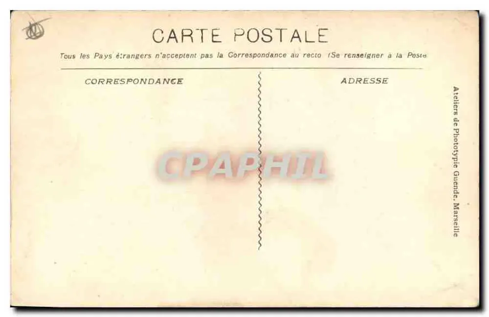 Marselha - A Praça de Aix e o Arco do Triunfo — Atelier de Phototypie Guendé, n°112 - Verso