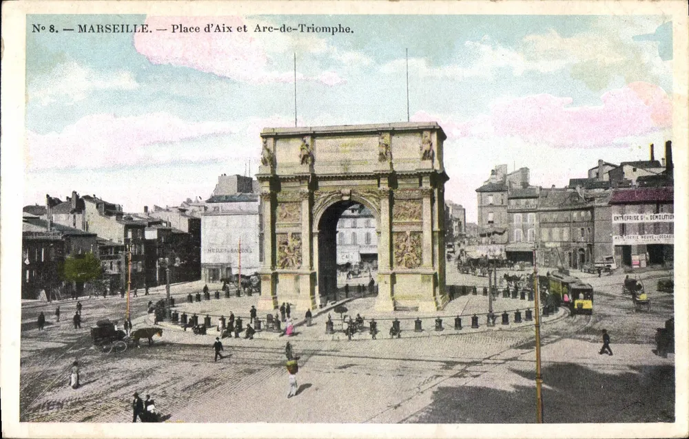 Marseille — Place d'Aix e Arco do Triunfo — Edição C. Marseille, n°8 - Frente