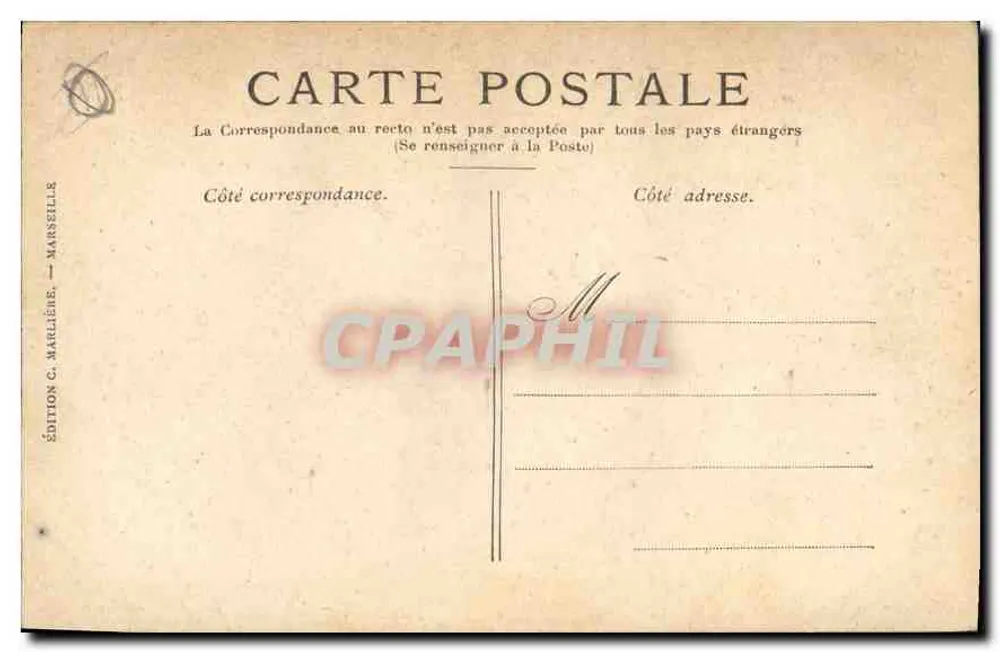 Marseille — Place d'Aix e Arco do Triunfo — Edição C. Marseille, n°8 - Verso