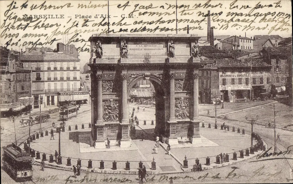 MARSEILLE — Place d'Aix — Arco da República — editor: C.M. (C. M. / C. M. - C. M. - C. M.) - Frente