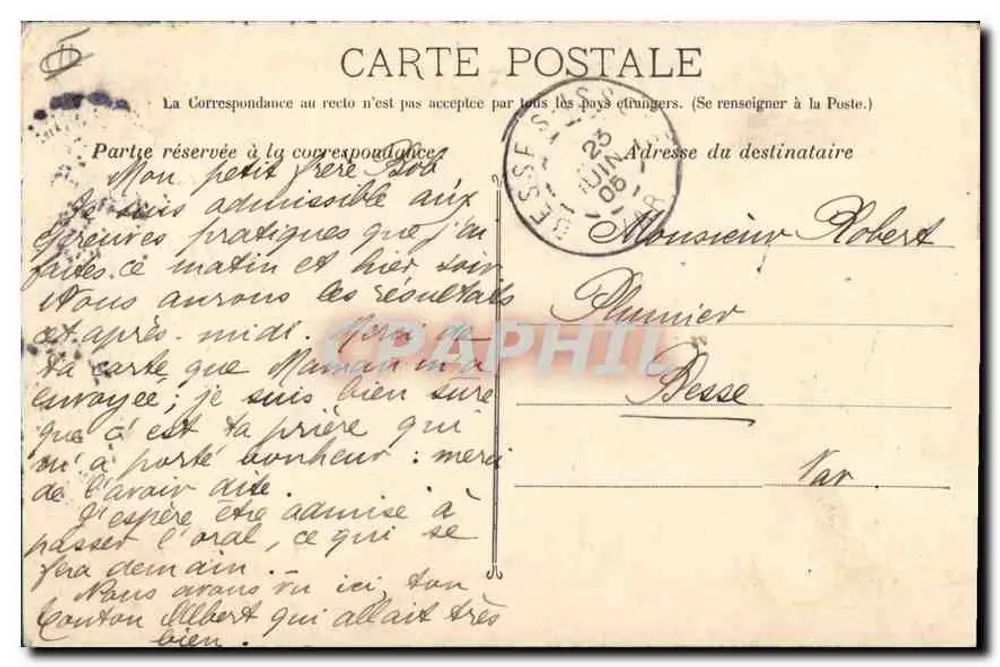 Marselha - A Porta de Aix — editor Guéna, n° 278 - Verso