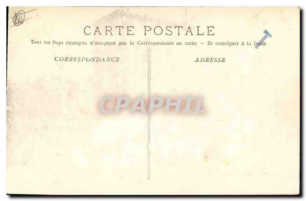 Marseille - A Porta de Aix — Arco de triunfo decorado com esculturas, rua comercial com carruagens e pedestres - Verso