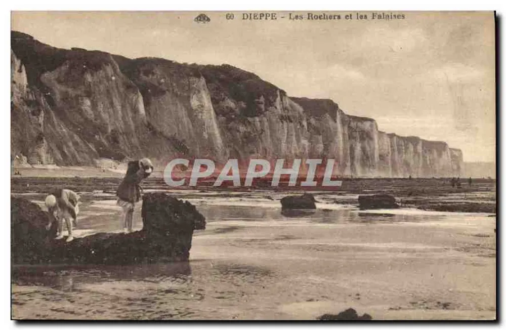 Dieppe — Les Rochers et les Falaises — Moderne Ansichtskarte Nr. 60, unbekannter Verlag - Vorderseite