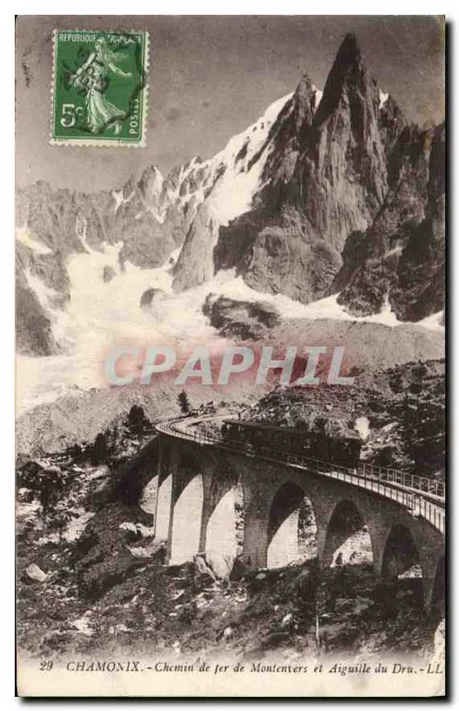 Chamonix — Montenversbahn und Aiguille du Dru — LL n°29 - Vorderseite