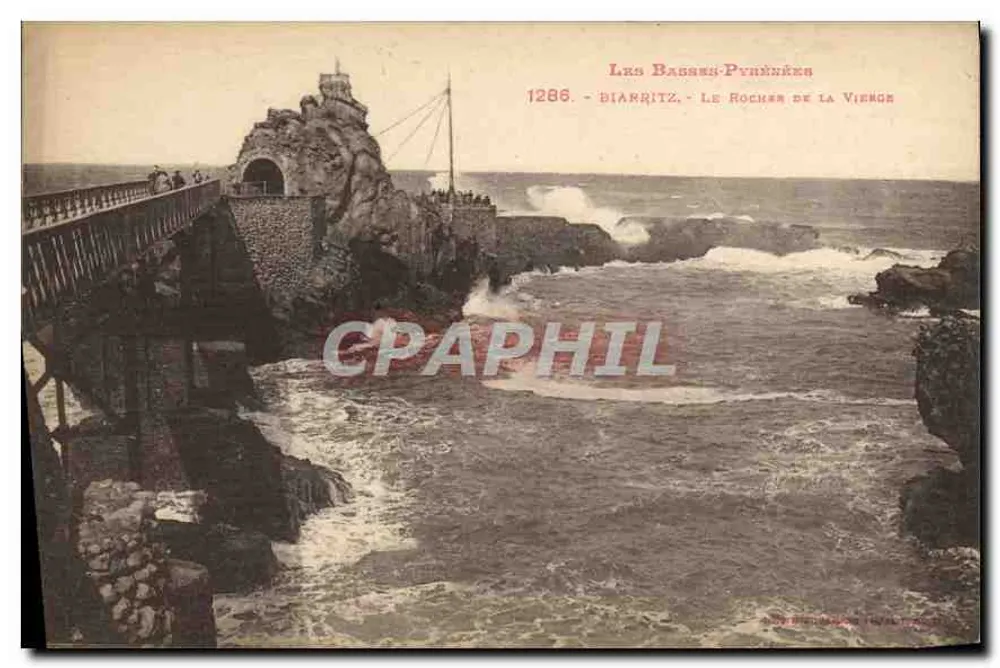 Biarritz - Les Rochers de la Vienger — Verlag L. P. Basse-Pyrénées, Nr. 1286 - Vorderseite