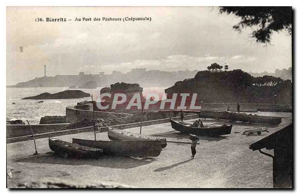 Biarritz — Vista del porto dei pescatori (Crepuscolo) — n°36 - Recto