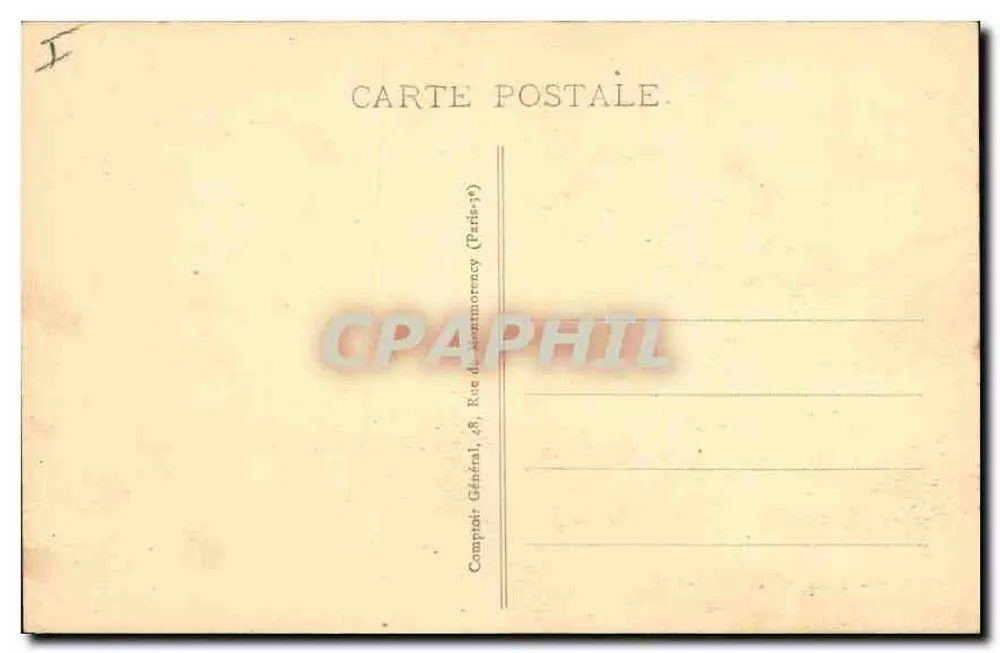 Biarritz — Vista da Côte des Barques — editor Comptoir Général, Paris - Verso