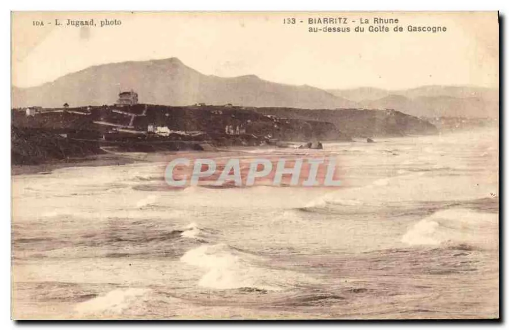 Biarritz - La Rhune über dem Golf von Gascony — L. Jugand, Foto, Nr. 183 - Vorderseite