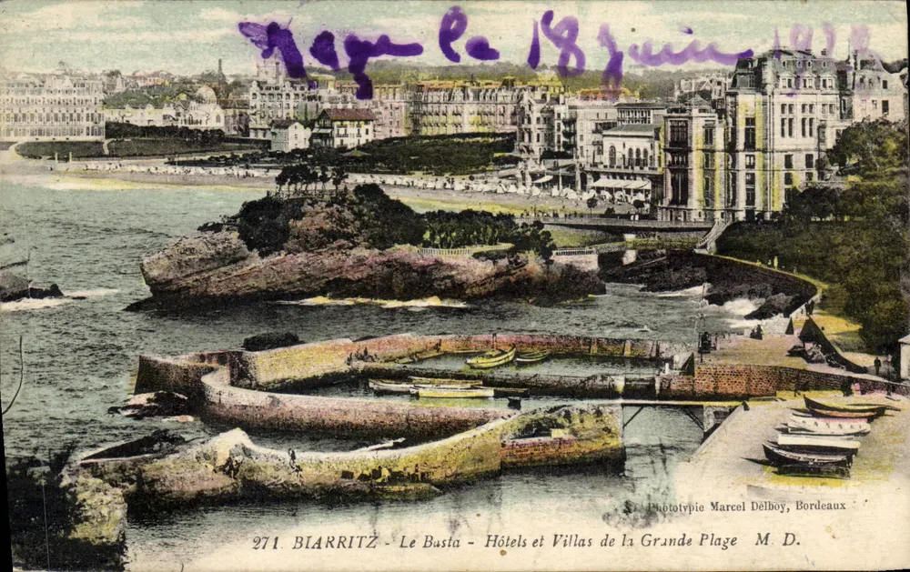 Biarritz - Le Busta - Hotels und Villen der Grande Plage — Phototypie von Marcel Delbôy, Bordeaux, Nr. 271 - Vorderseite