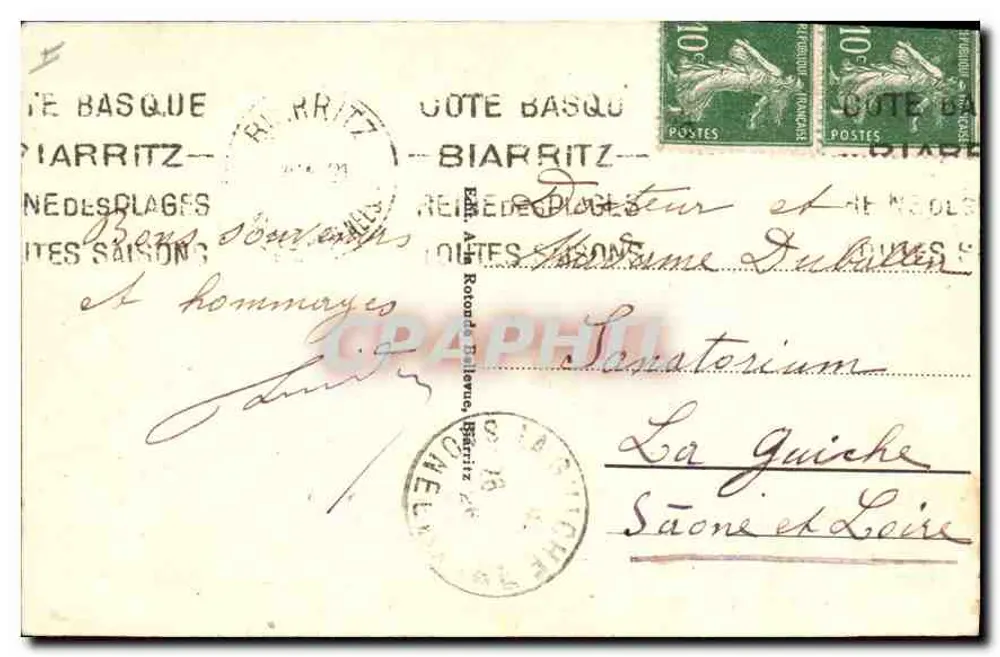Biarritz - O Castelo Basco visto através dos Tamaris — n°46 - Verso