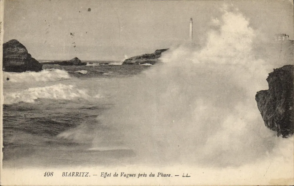 Biarritz — Efeito de Ondas perto do Farol — LL, n° 108 - Frente