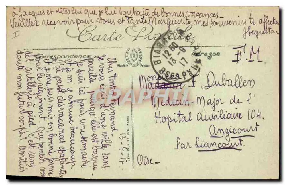 Biarritz — Efeito de Ondas perto do Farol — LL, n° 108 - Verso