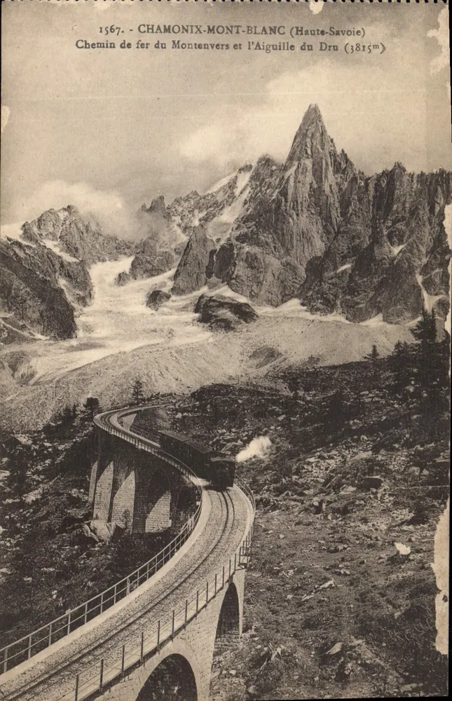 Chamonix-Mont-Blanc (Haute-Savoie) — Camino del Montenvers y la Aiguille du Dru (3815m) — L. Futter, editor - Anverso