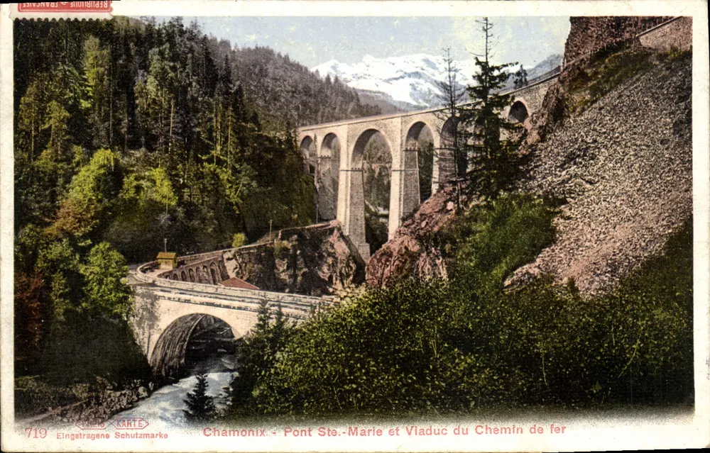 Chamonix - Brücke Ste-Marie und Eisenbahnviadukt — eingetragene Schutzmarke, Nr. 719 - Vorderseite