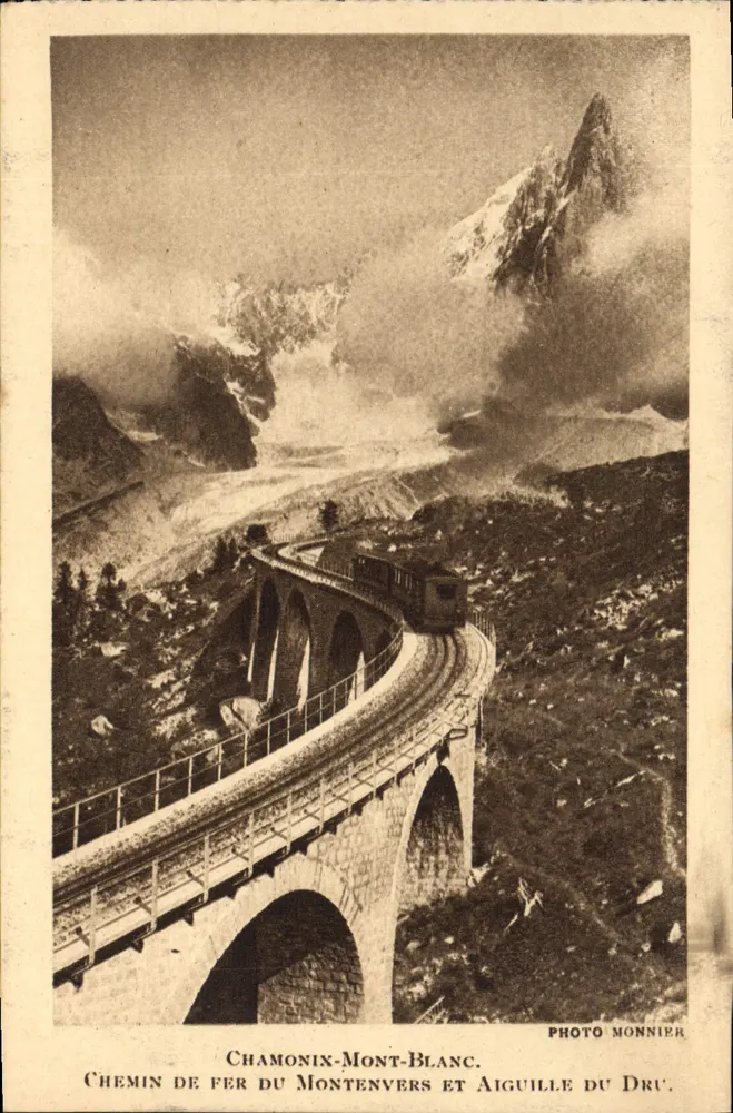 Chamonix-Mont-Blanc — Schmalspurbahn Montenvers und Aiguille du Dru — Photo Monnier - Vorderseite