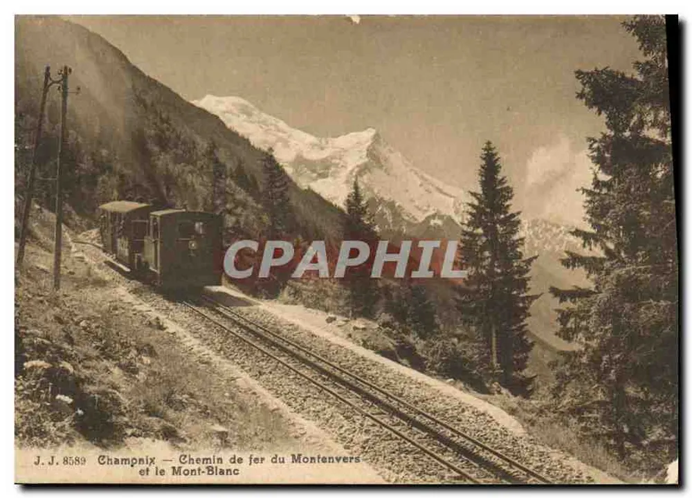 Champnix — Chemin de fer du Montenvers et le Mont-Blanc — J.J. 8589 - Vorderseite