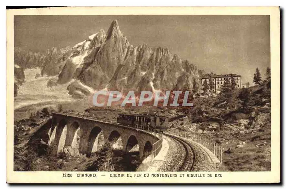 Chamonix — Montenvers-Bahn und Aiguille du Dru — 12120 - Vorderseite