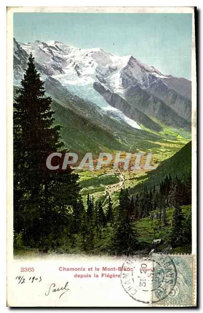 Chamonix und der Mont-Blanc von der Flégère — anonymer Verlag, Nr. 2365 - Vorderseite