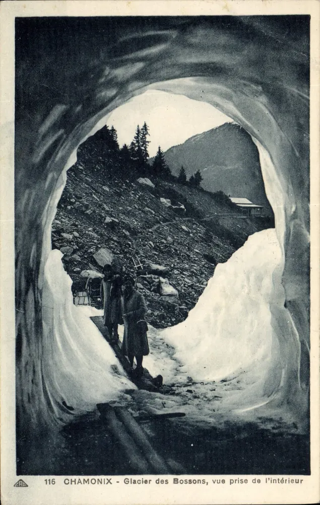 Glacier des Bossons, Blick von innen — Chamonix — Nr. 116 — Verleger Antike Ansichtskarte - Vorderseite