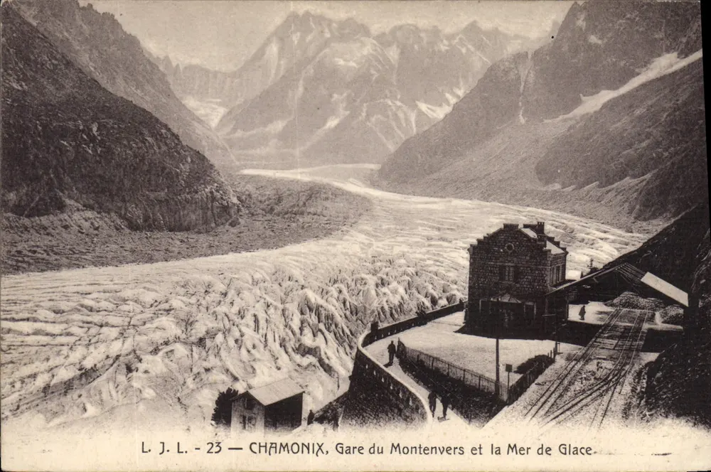 Chamonix — Bahnhof Montenvers und die Mer de Glace — L. J. L. - 23 - Vorderseite